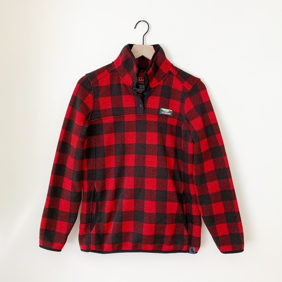 Llbean Buffalo Plaid Checkered Sweater 